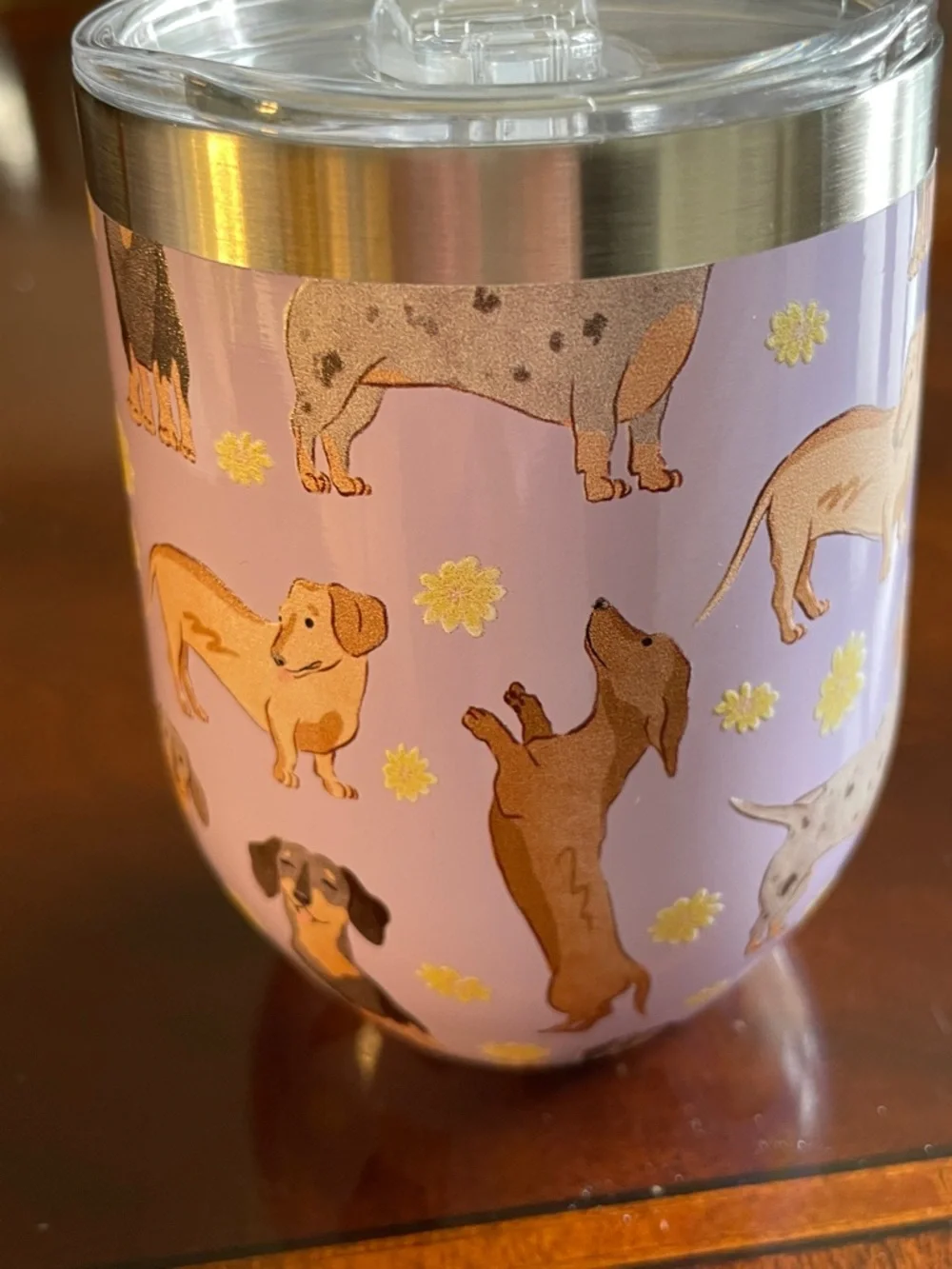 Lavender Dachshund Stainless Steel wine  Tumbler -